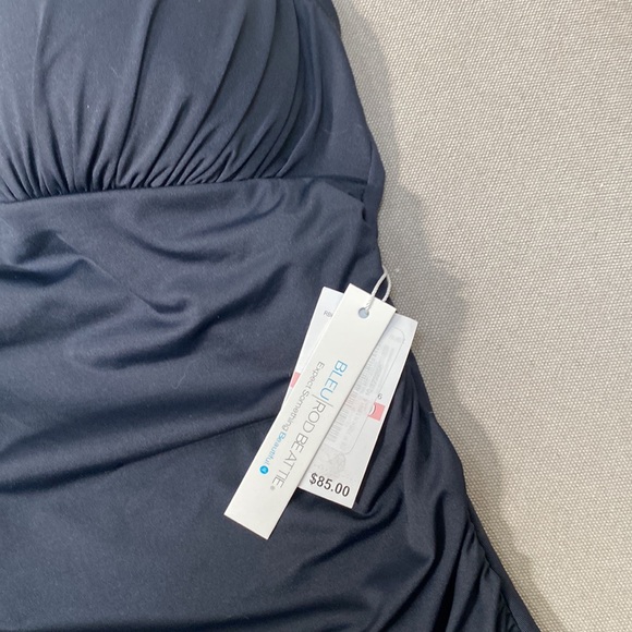 NWT Bleu Rod Beattie Shirred Halter Tankini Swim Top & Sarong Waistband Bottom - Picture 9 of 12